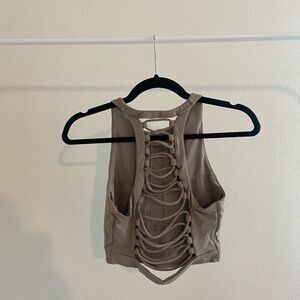 Alo Size Small Tan Sleeveless Top Crop Top